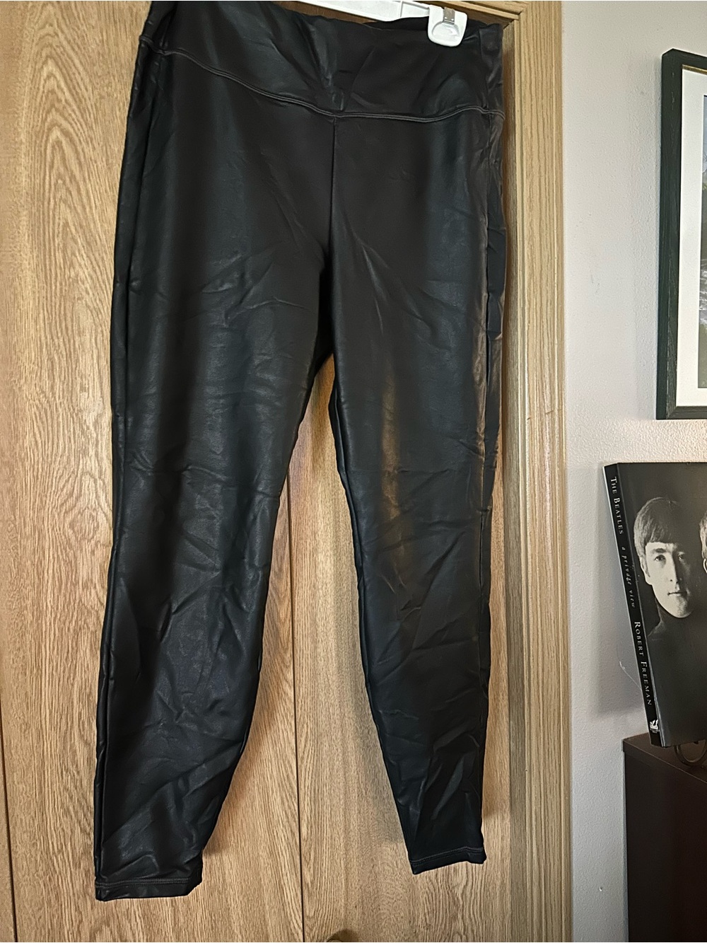 Athleta Black Faux Leather yoga pants